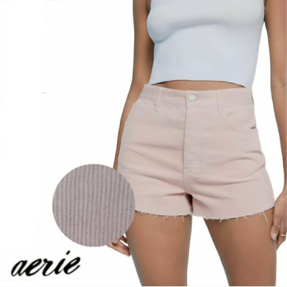 NWOT Aerie Light Gray Corduroy Shorts Size XL